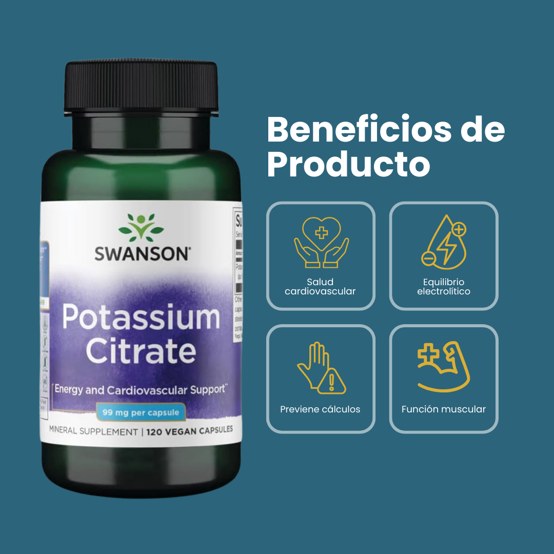Swanson Citrato de Potasio 99 mg