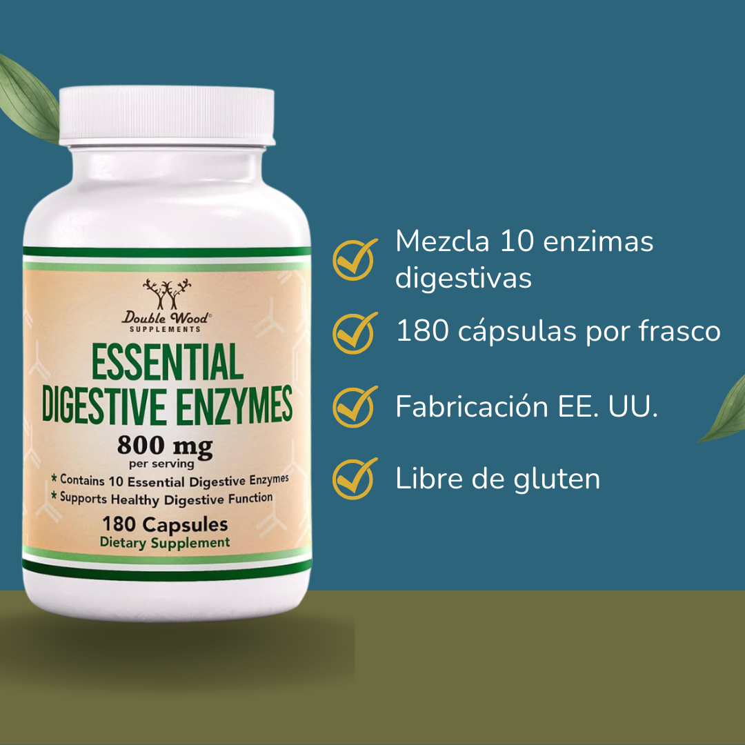 Double Wood Enzimas Digestivas Esenciales 800 mg