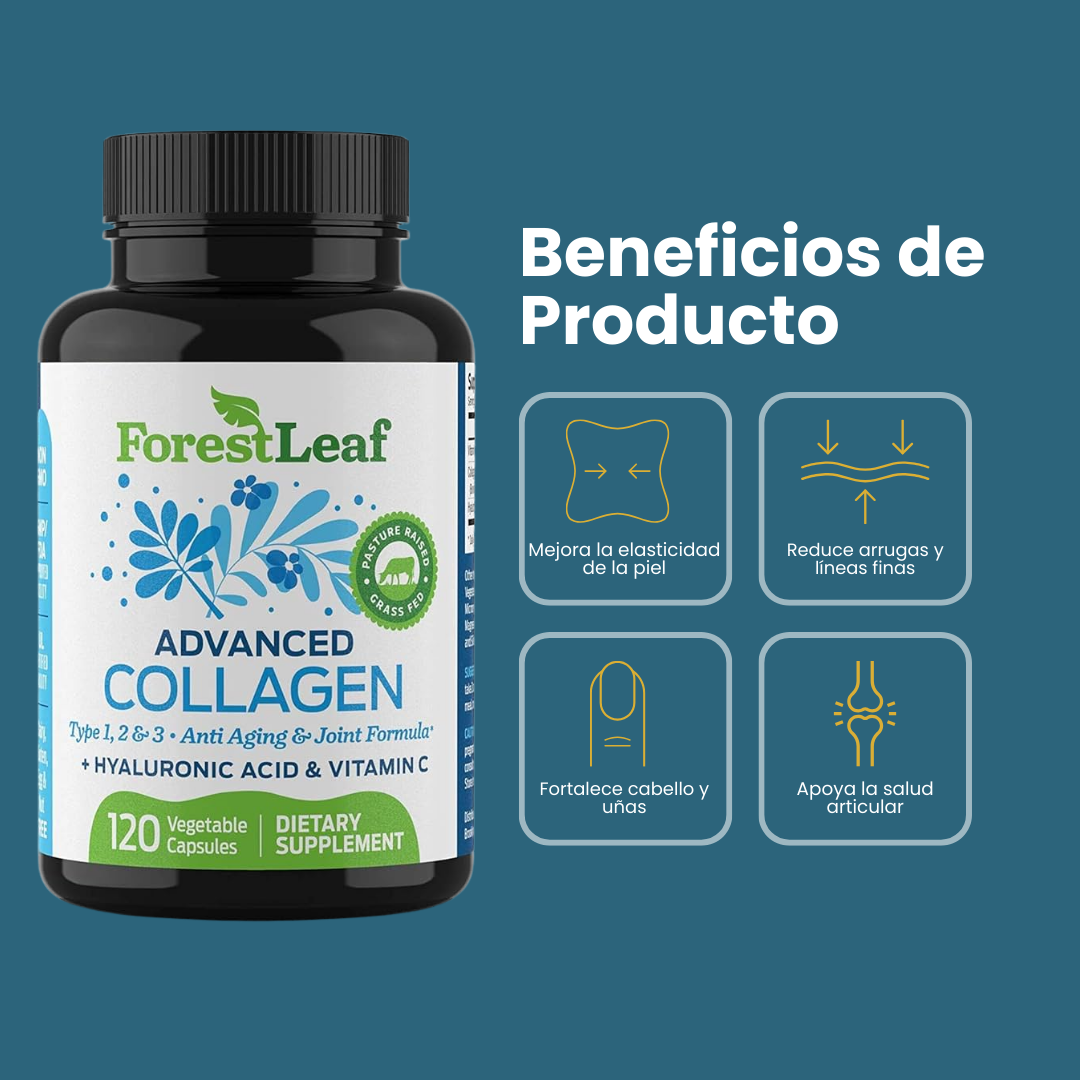 ForestLeaf Multi Advanced Collagen con Ácido Hialurónico y Vitamina C