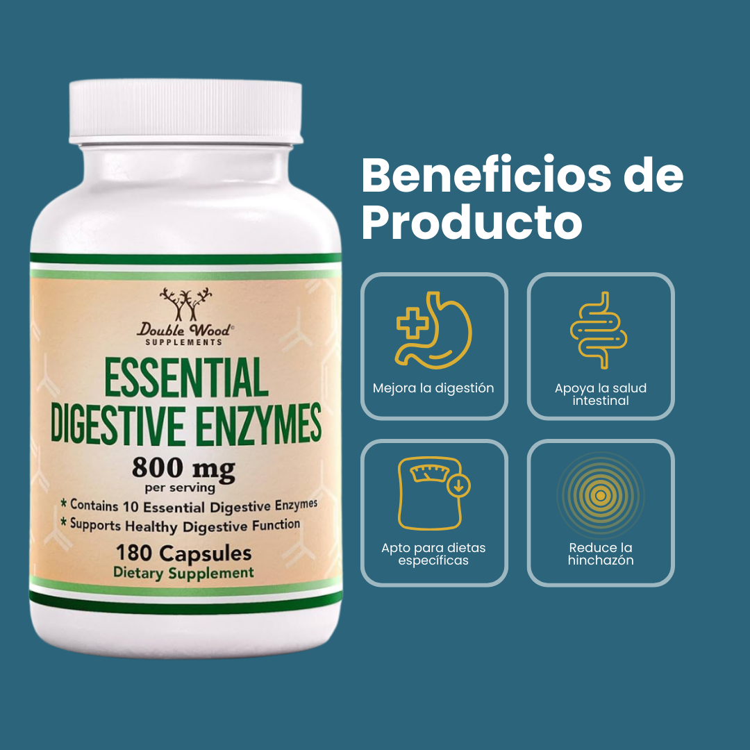 Double Wood Enzimas Digestivas Esenciales 800 mg