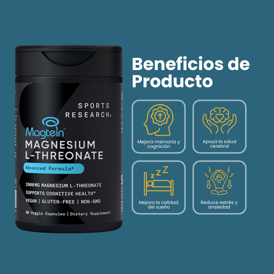 Sports Research Magtein Magnesio L-Treonato 2000 mg