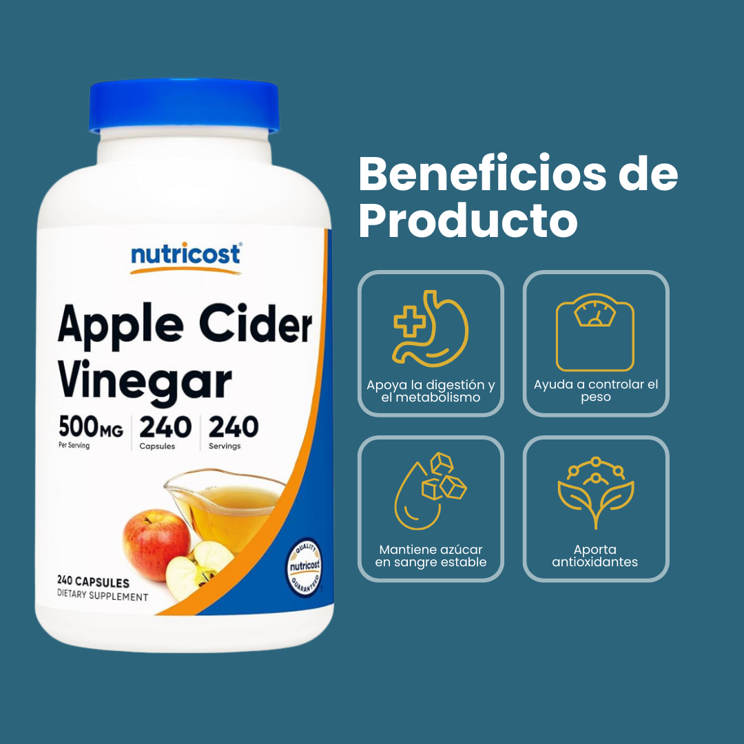 Nutricost Vinagre de Manzana 500 mg