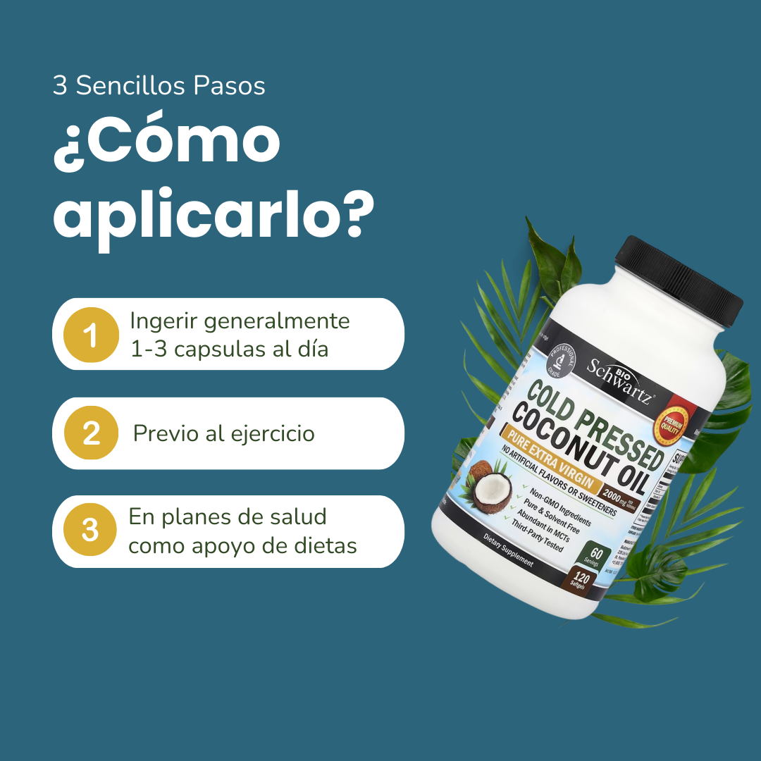 Aceite de Coco Extra Virgen en cápsulas de BioSchwartz – 2000 mg