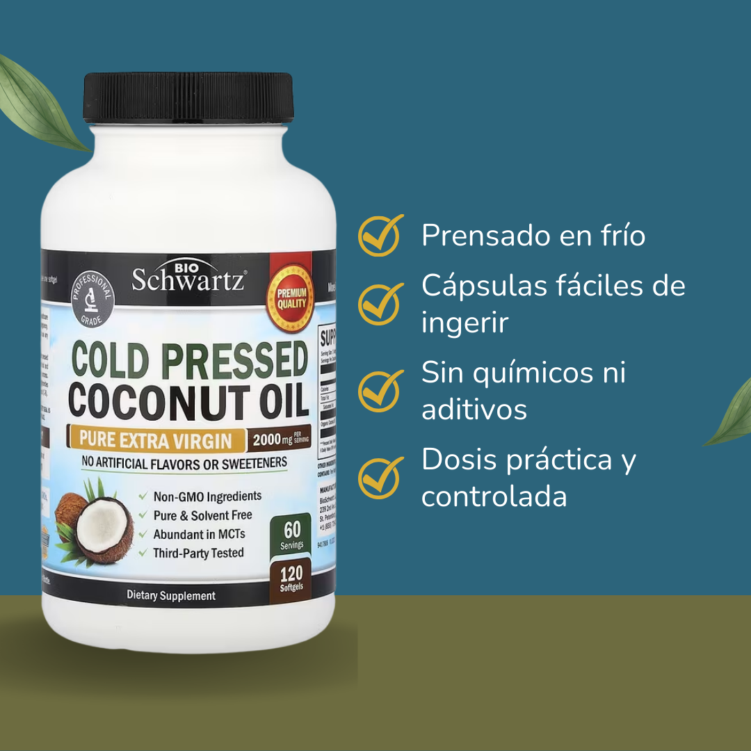 Aceite de Coco Extra Virgen en cápsulas de BioSchwartz – 2000 mg