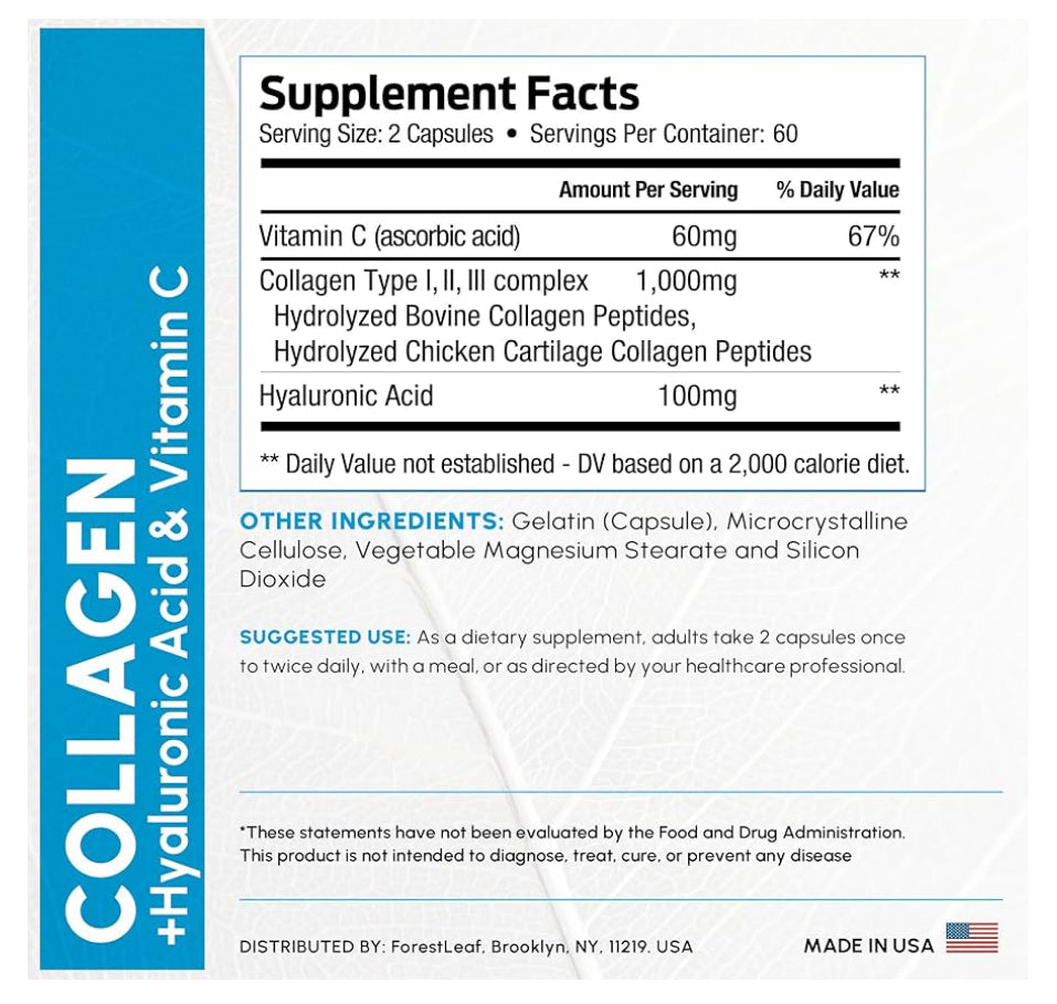 ForestLeaf Multi Advanced Collagen con Ácido Hialurónico y Vitamina C