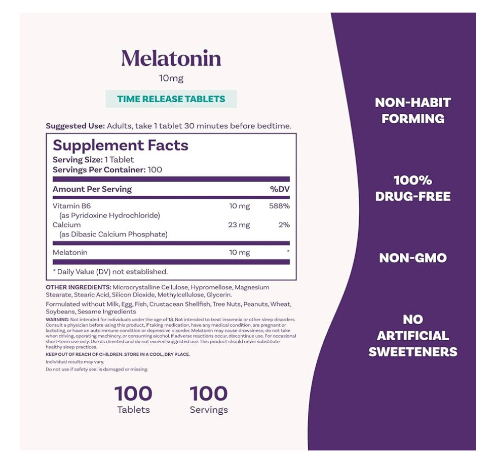 Natrol Melatonina 10 mg – Liberación Prolongada