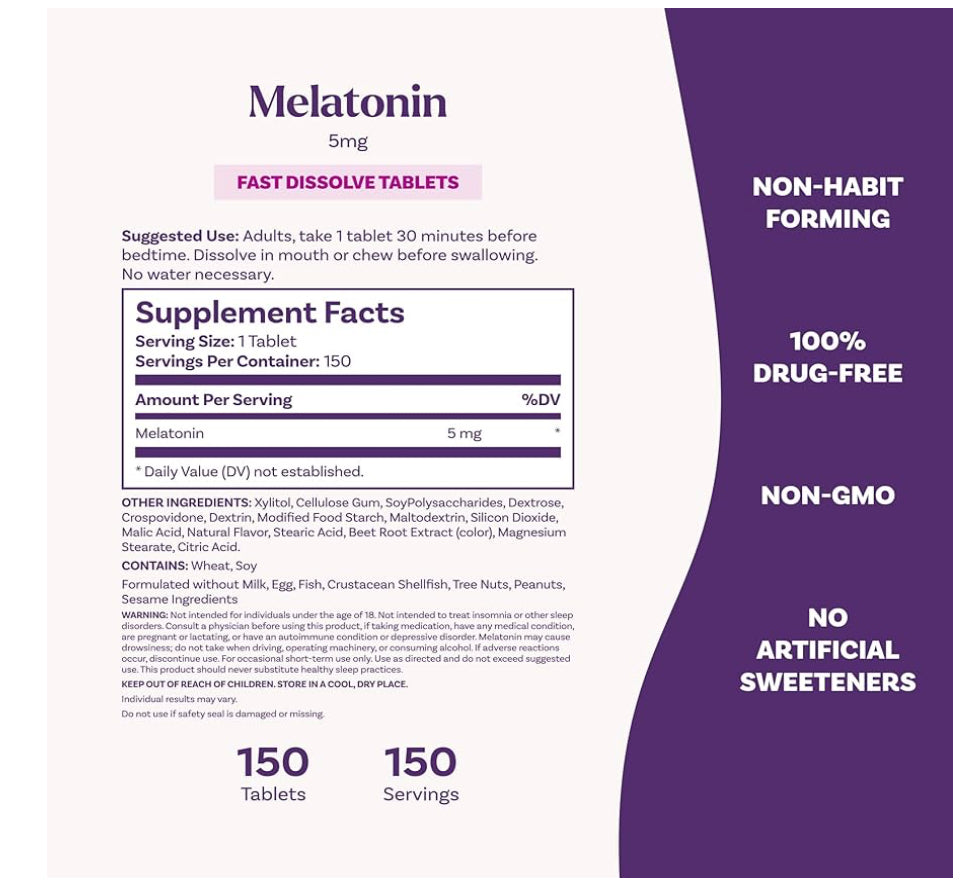 Natrol Melatonina 5 mg – Disolución Rápida