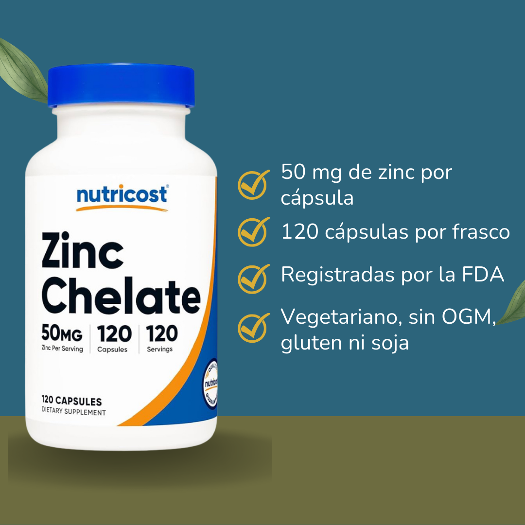 Nutricost Zinc Quelado 50 mg