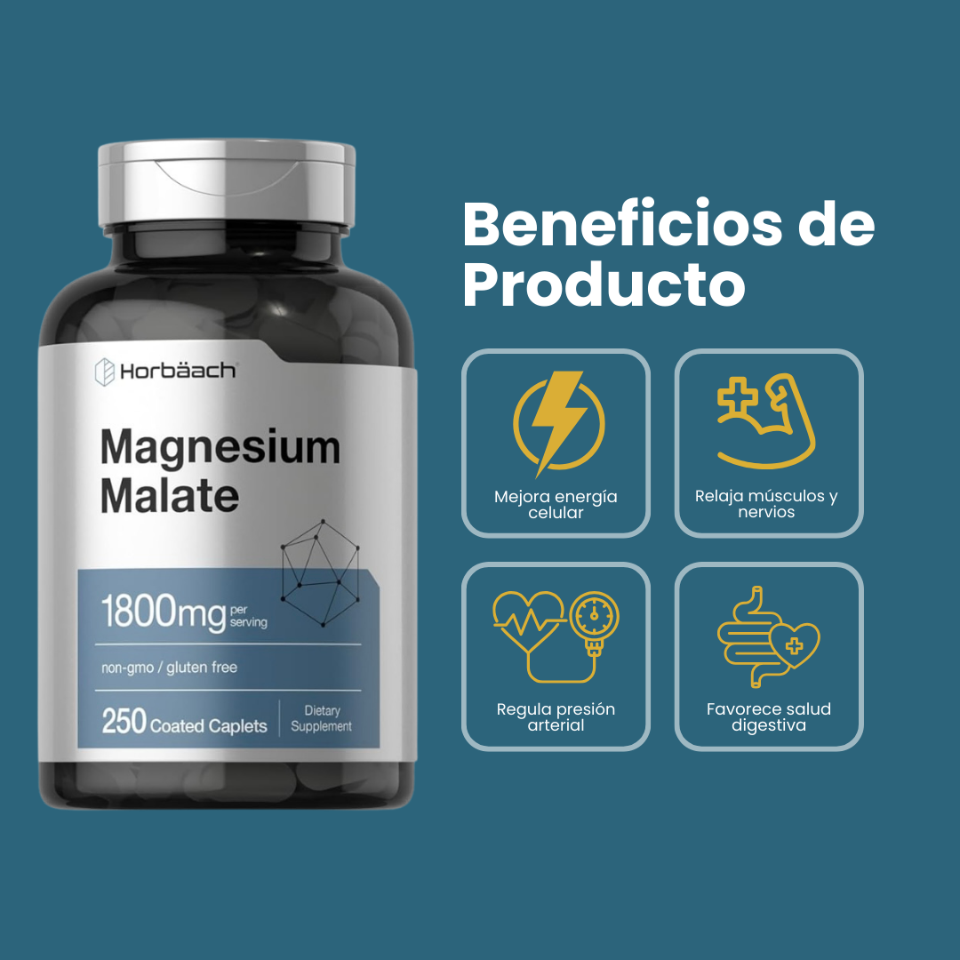 Horbaach Malato de Magnesio 1800 mg