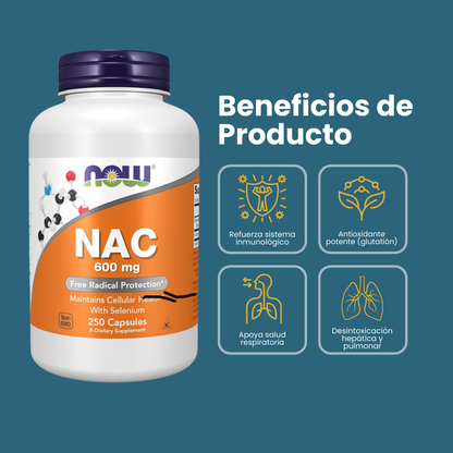 NOW NAC 600 mg con Selenio