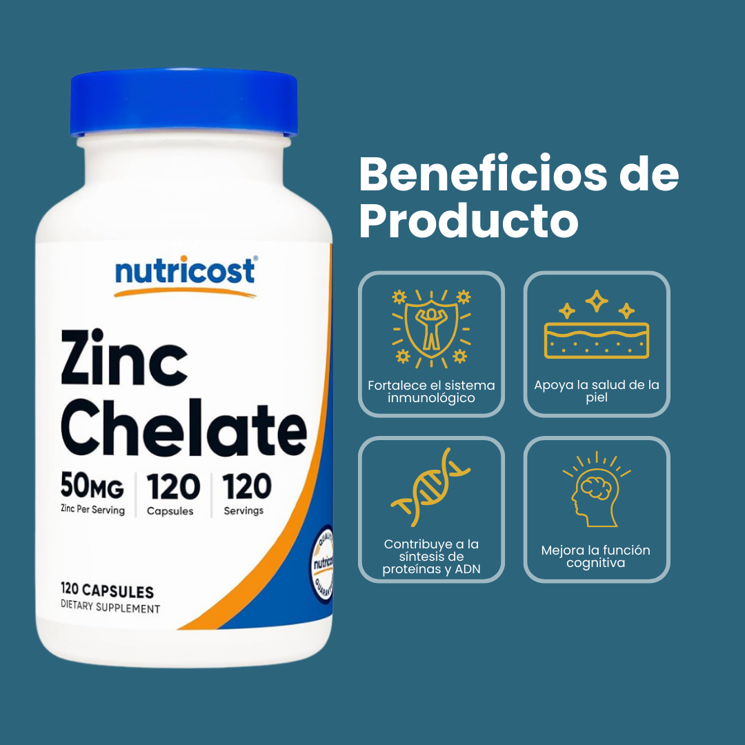 Nutricost Zinc Quelado 50 mg