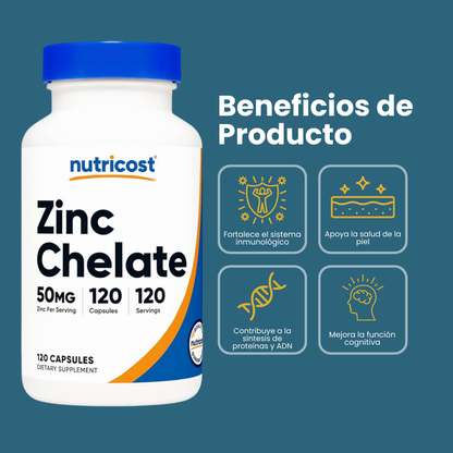 Nutricost Zinc Quelado 50 mg