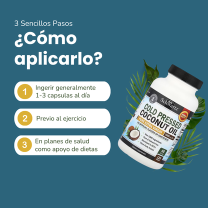Aceite de Coco Extra Virgen en cápsulas de BioSchwartz – 2000 mg
