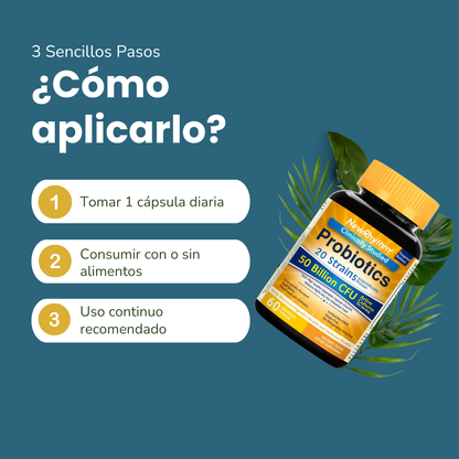 NewRhythm Probióticos 50 Billion CFU – 20 Cepas