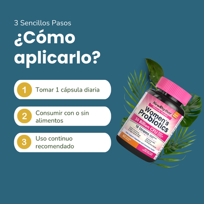 NewRhythm Probióticos para Mujer – 50 Billion CFU