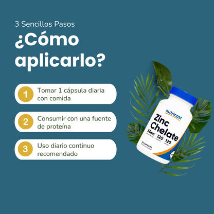 Nutricost Zinc Quelado 50 mg