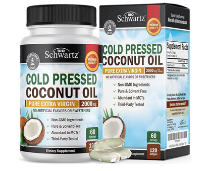 Aceite de Coco Extra Virgen en cápsulas de BioSchwartz – 2000 mg