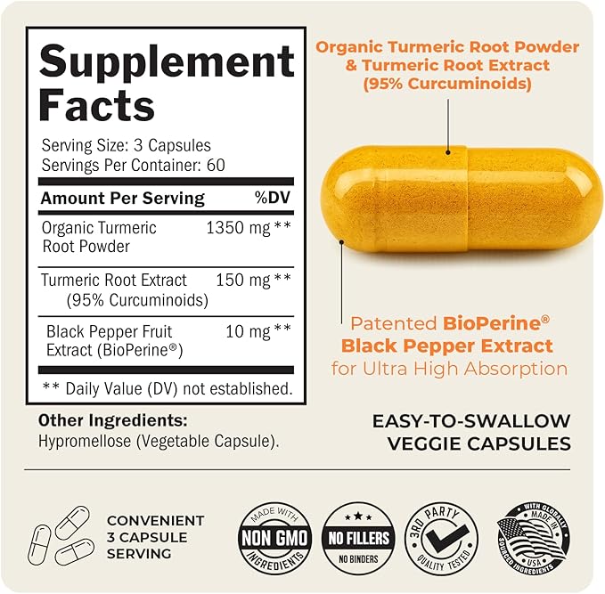 Cúrcuma + Curcumina con Bioperine® 1500 mg