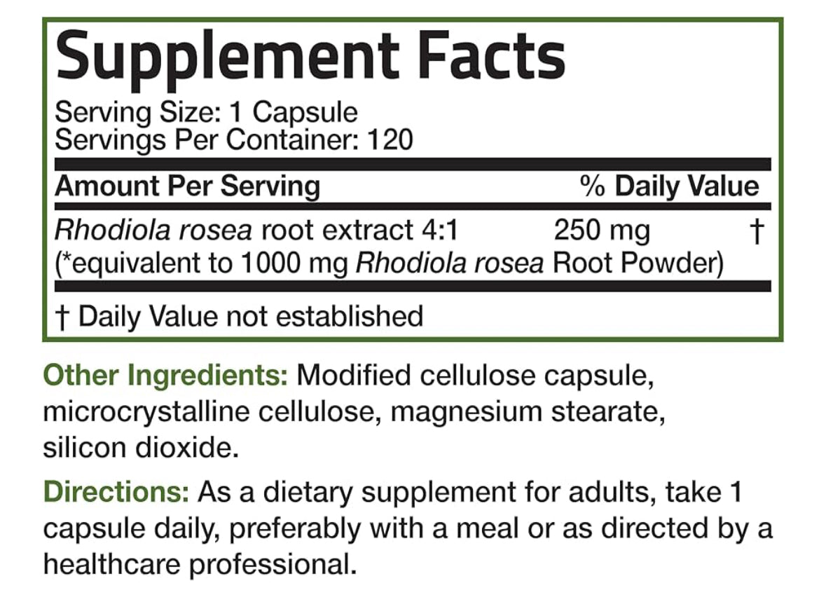 Bronson Rhodiola Rosea – Extra Strength