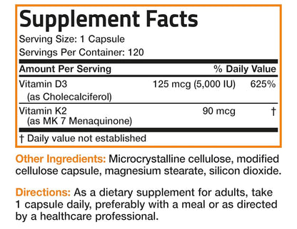 Bronson Vitamina D3 + K2 – 5,000 UI