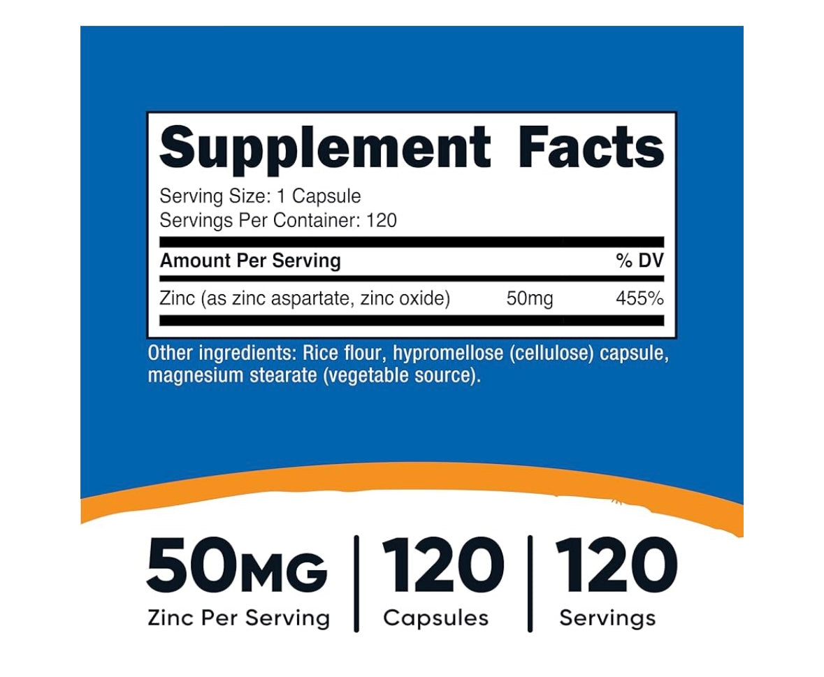 Nutricost Zinc Quelado 50 mg