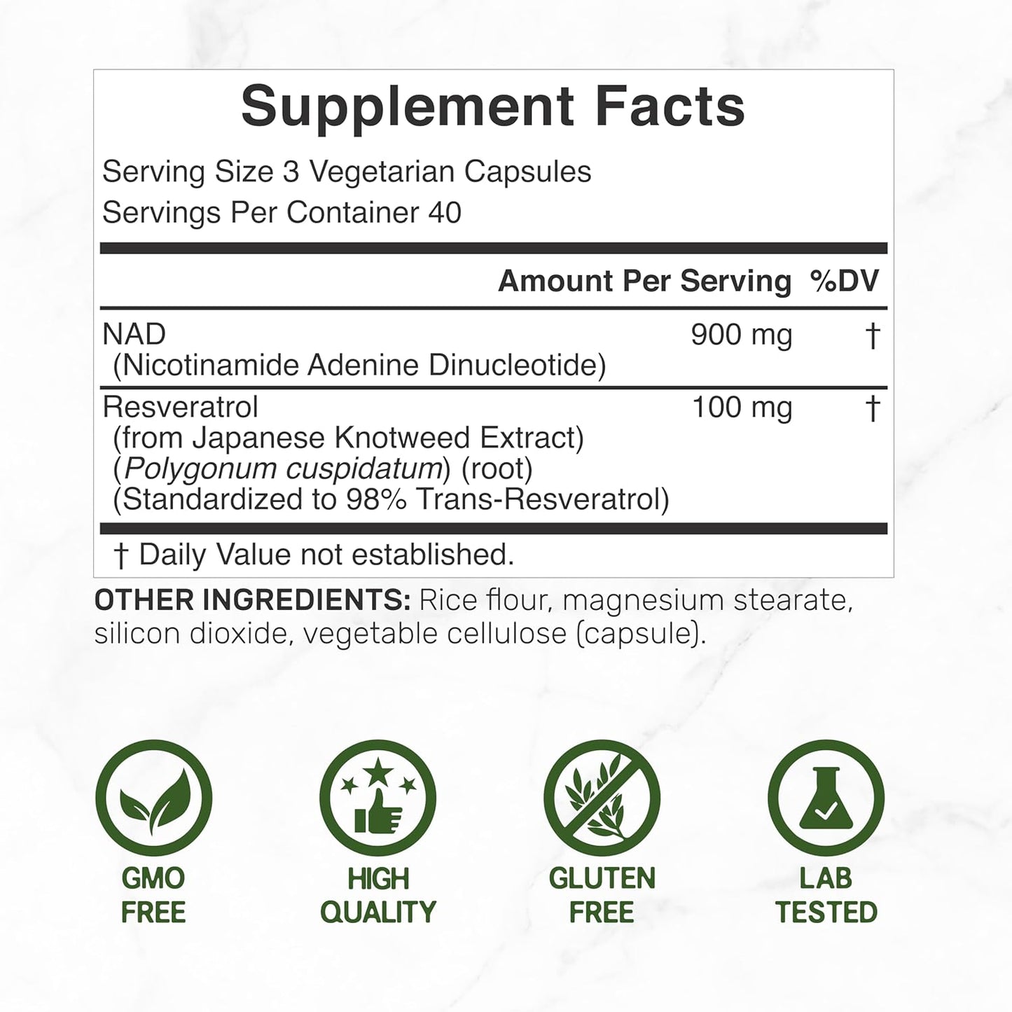 NAD+ + Resveratrol 1000 mg