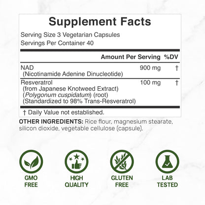 NAD+ + Resveratrol 1000 mg