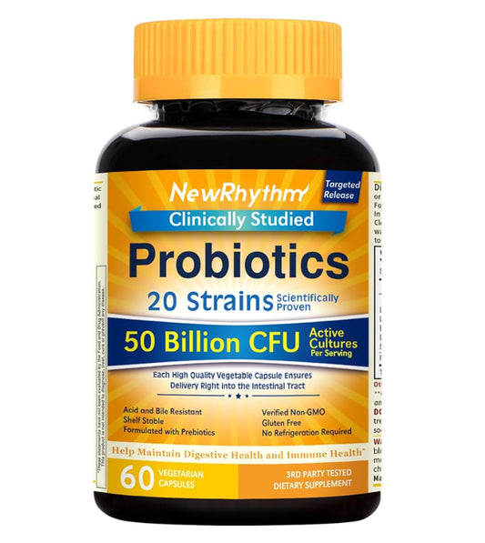 NewRhythm Probióticos 50 Billion CFU – 20 Cepas