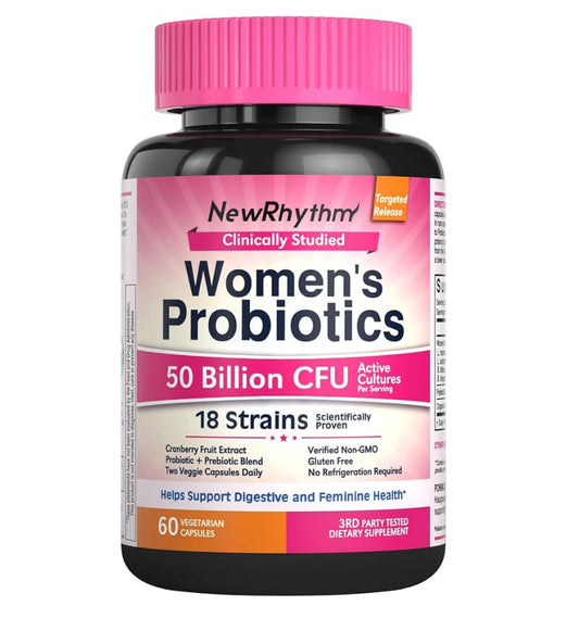 NewRhythm Probióticos para Mujer – 50 Billion CFU