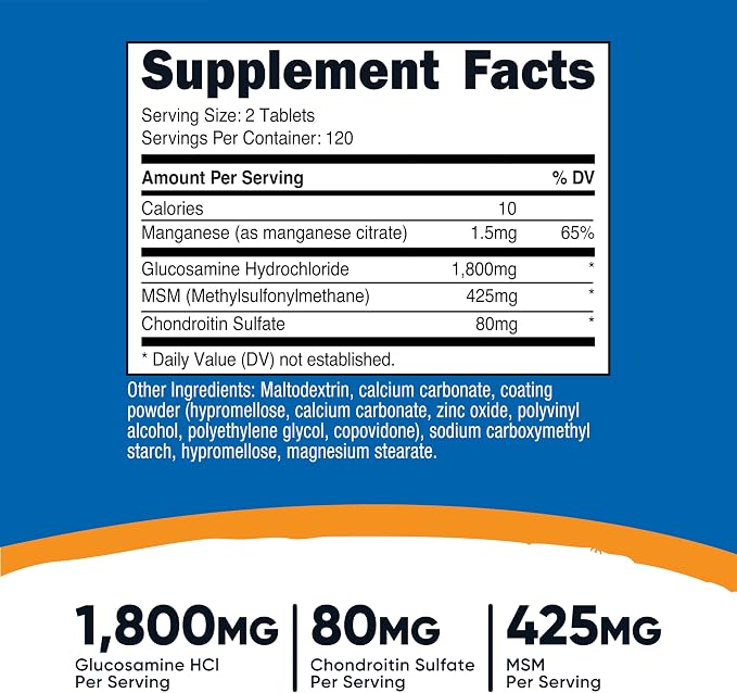 Glucosamina + Condroitina + MSM Nutricost®