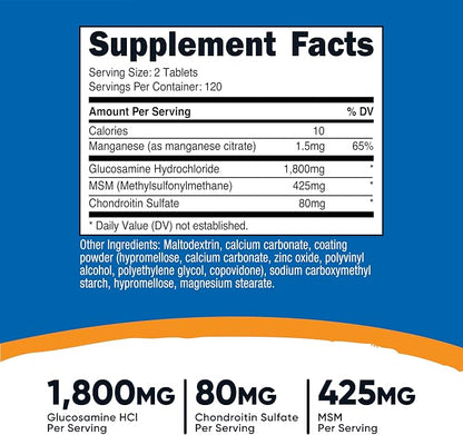 Glucosamina + Condroitina + MSM Nutricost®
