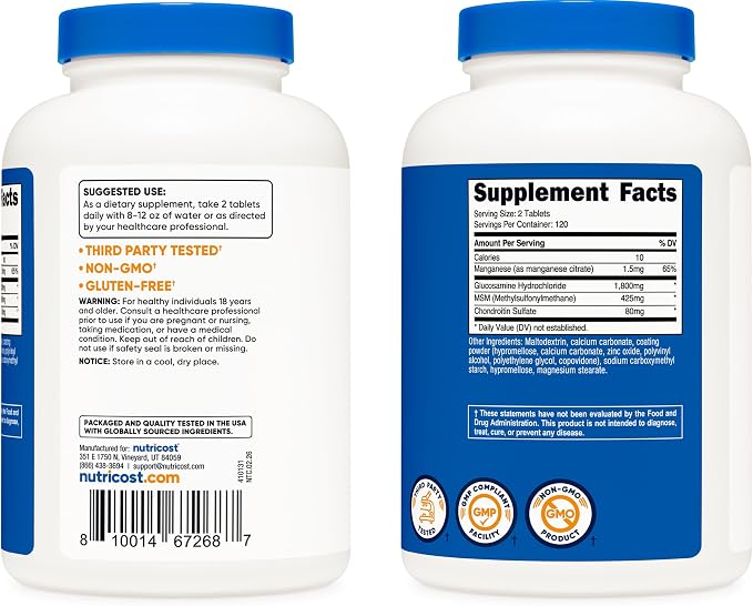 Glucosamina + Condroitina + MSM Nutricost®